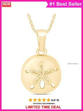 14K Gold Over Sterling Silver Sand Dollar Pendant Necklace